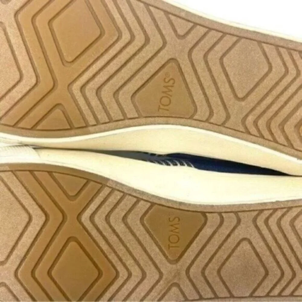 Toms Navy Striped Baja Slip On Sneaker Shoes Unisex
